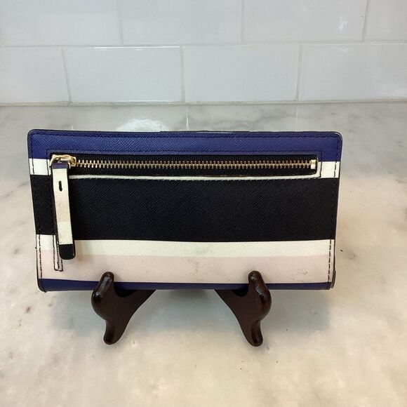 Kate Spade Shore Street Stacy Cruise Color Block Large Slim Bifold Wallet - Picture 4 of 14